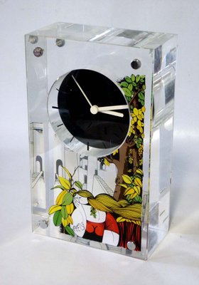 Italian Acrylic Glass Clock by Aldo Lanciano, 1980s-GKB-841286