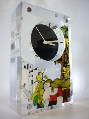 Italian Acrylic Glass Clock by Aldo Lanciano, 1980s-GKB-841286