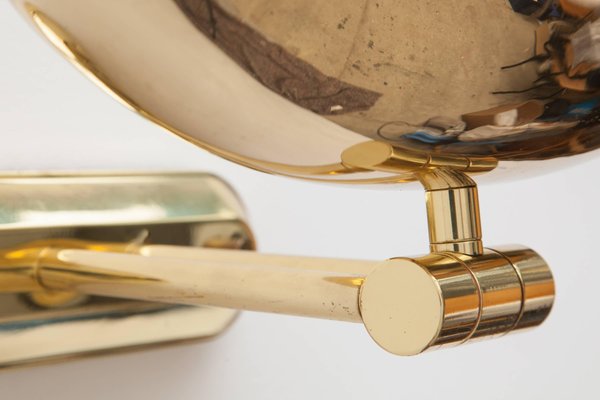 Italian Adjustable Brass Up Light Sconce from Lightolier, 1970s-KL-620316