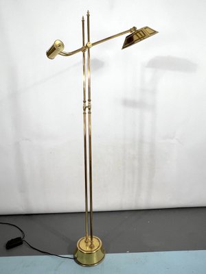 Italian Adjustable Solid Brass Floor Lamp, 1970s-OT-1298489