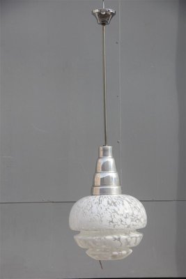 Italian Aluminium & Glass Ceiling Lamp, 1960s-EH-565108