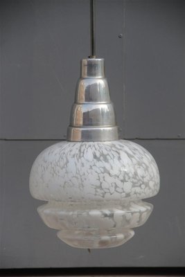 Italian Aluminium & Glass Ceiling Lamp, 1960s-EH-565108