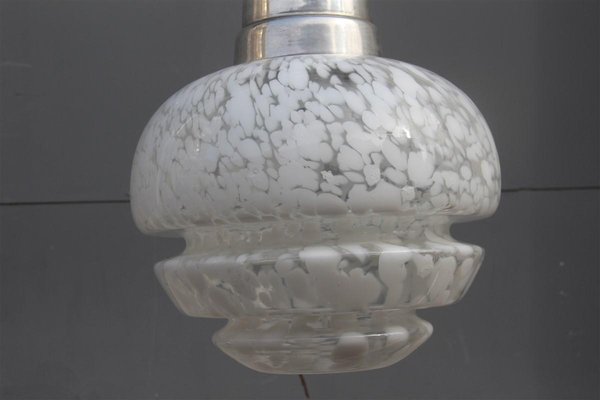 Italian Aluminium & Glass Ceiling Lamp, 1960s-EH-565108