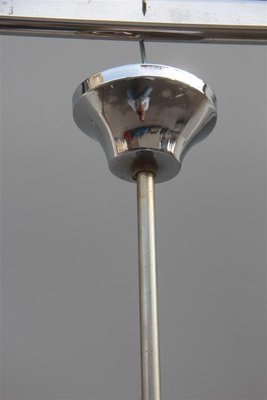 Italian Aluminium & Glass Ceiling Lamp, 1960s-EH-565108