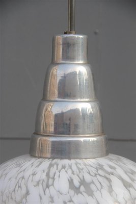 Italian Aluminium & Glass Ceiling Lamp, 1960s-EH-565108