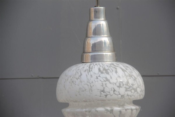 Italian Aluminium & Glass Ceiling Lamp, 1960s-EH-565108