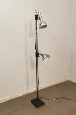 Italian Aluminum & Chromed Metal Floor Lamp from Luci Italia, 1970s-ZST-1219614