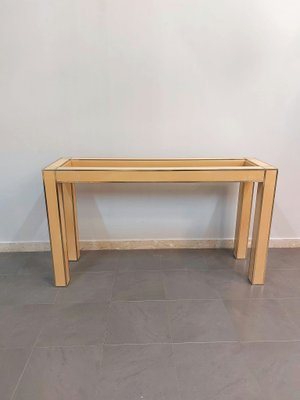 Italian Aluminum Lacquered Wood and Glass Design Console, 1970s-ZST-1161217