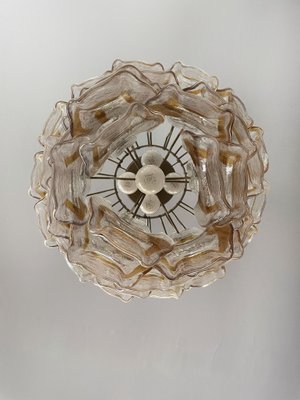 Italian Amber Murano Crostoli Glass Chandelier from Mazzega, 1990s-FHZ-1275666