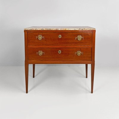 Italian Antique Brass and Marble Chest of Drawers, 1900s-GDD-2034359