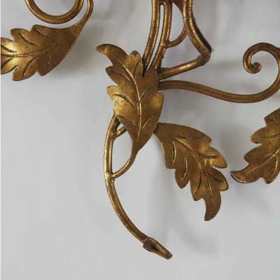 Italian Appliques with Golden Iron Leaves, 1960s, Set of 2-TBU-2033821