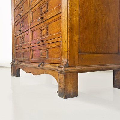 Italian Archive Cabinet in Walnut Wood and Brass Details, 1940s-GDD-1758579