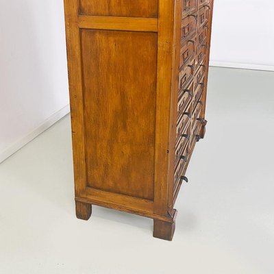 Italian Archive Cabinet in Walnut Wood and Brass Details, 1940s-GDD-1758579