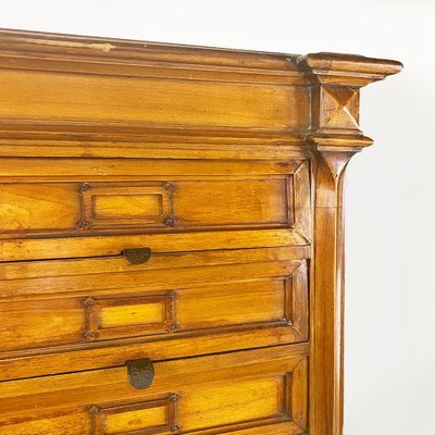 Italian Archive Cabinet in Walnut Wood and Brass Details, 1940s-GDD-1758579