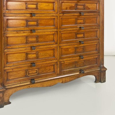 Italian Archive Cabinet in Walnut Wood and Brass Details, 1940s-GDD-1758579