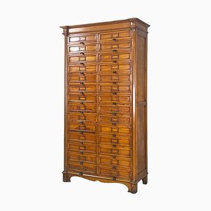 Italian Archive Cabinet in Walnut Wood and Brass Details, 1940s-GDD-1758579