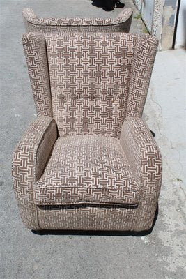 Italian Armchair in Geometric Velvet by Paolo Buffa, 1950s, Set of 2-EH-1263777