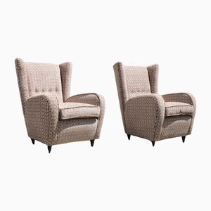 Italian Armchair in Geometric Velvet by Paolo Buffa, 1950s, Set of 2-EH-1263777