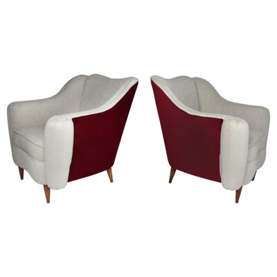 Italian Armchairs attributed to Gio Ponti, 1950s, Set of 2-GXL-1418913