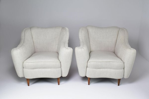 Italian Armchairs attributed to Gio Ponti, 1950s, Set of 2-GXL-1418913