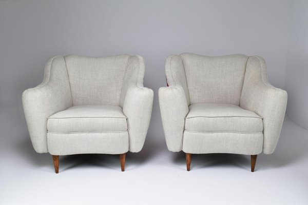 Italian Armchairs attributed to Gio Ponti, 1950s, Set of 2-GXL-1418913