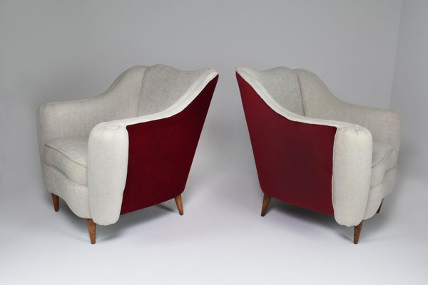 Italian Armchairs attributed to Gio Ponti, 1950s, Set of 2-GXL-1418913