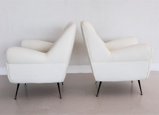 Italian Armchairs with Brass Stiletto Feet, 1960s, Set of 2-VNE-966106