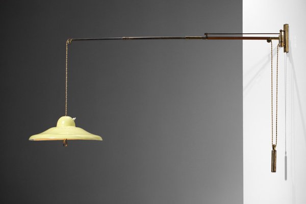 Italian Arredoluce Style Lamp with Yellow Pulley-YU-974140