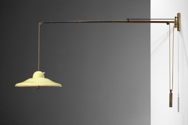 Italian Arredoluce Style Lamp with Yellow Pulley-YU-974140