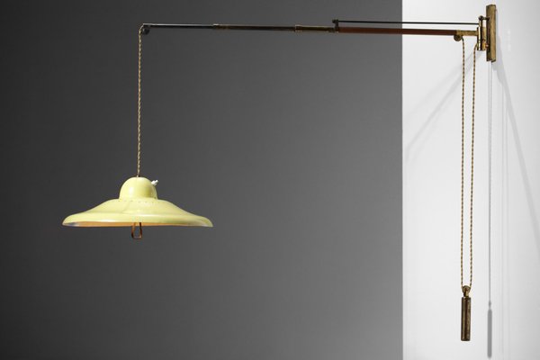 Italian Arredoluce Style Lamp with Yellow Pulley-YU-974140