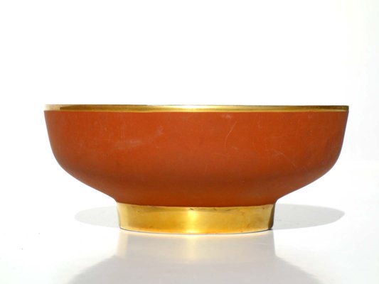 Italian Art Deco 24-Karat Gold & Porcelain Bowl from Arrigo Finzi, 1920s-GKB-850713