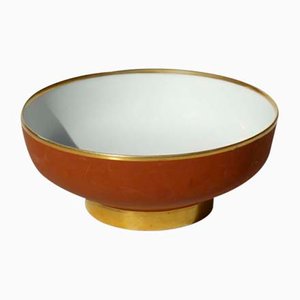 Italian Art Deco 24-Karat Gold & Porcelain Bowl from Arrigo Finzi, 1920s-GKB-850713