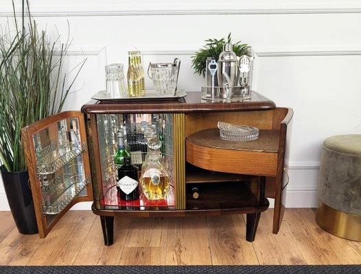 Italian Art Deco Bar Cabinet in Burr Walnut by Paolo Buffa, 1960s-EUP-2026629