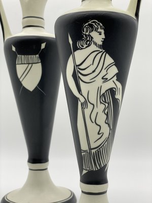 Italian Art Deco Black and White Amphorae, Set of 2-PYA-1790699