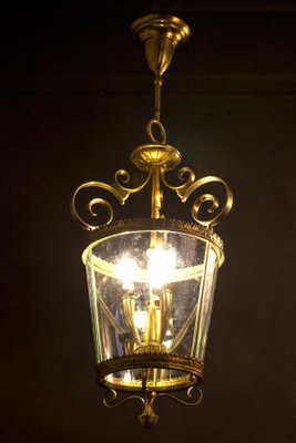 Italian Art Deco Brass Lantern or Pendant, 1940s-MBH-1032440