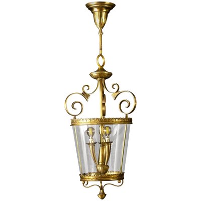 Italian Art Deco Brass Lantern or Pendant, 1940s-MBH-1032440