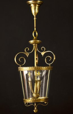 Italian Art Deco Brass Lantern or Pendant, 1940s-MBH-1031747