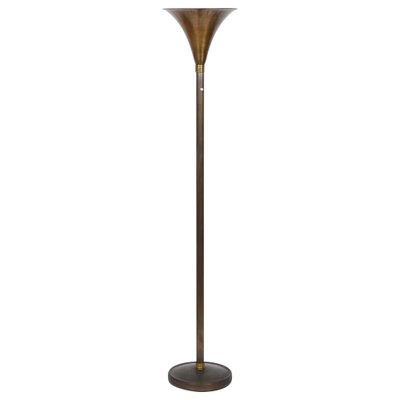 Italian Art Deco Bronzed Metal & Brass Floor Lamp by Pietro Chiesa, 1940s-JDR-1161722