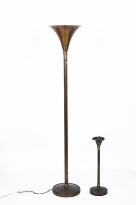 Italian Art Deco Bronzed Metal & Brass Floor Lamp by Pietro Chiesa, 1940s-JDR-1161722