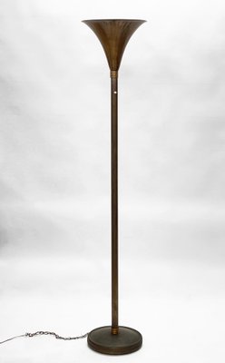 Italian Art Deco Bronzed Metal & Brass Floor Lamp by Pietro Chiesa, 1940s-JDR-1161722