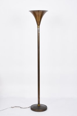 Italian Art Deco Bronzed Metal & Brass Floor Lamp by Pietro Chiesa, 1940s-JDR-1161722