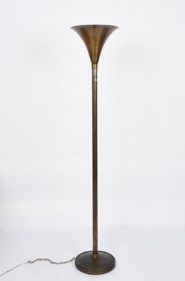 Italian Art Deco Bronzed Metal & Brass Floor Lamp by Pietro Chiesa, 1940s-JDR-1161722