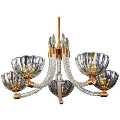 Italian Art Deco Chandelier from Barovier & Toso, 1940s-MBH-1032002