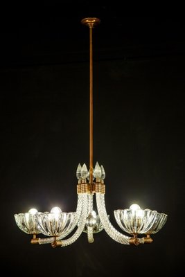 Italian Art Deco Chandelier from Barovier & Toso, 1940s-MBH-1032002