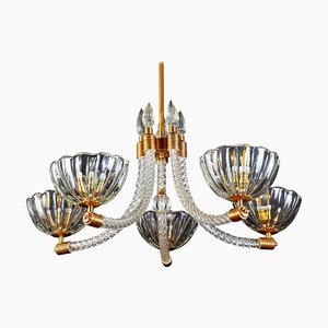 Italian Art Deco Chandelier from Barovier & Toso, 1940s-MBH-1032002