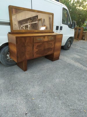 Italian Art Deco Credenza in Walnut with Mirrors-RAQ-1375093