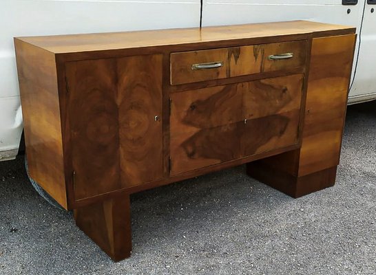 Italian Art Deco Credenza in Walnut with Mirrors-RAQ-1375093