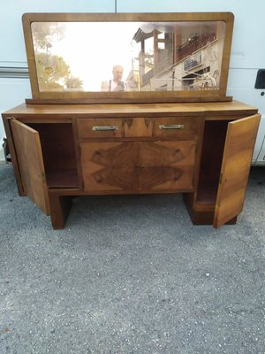 Italian Art Deco Credenza in Walnut with Mirrors-RAQ-1375093