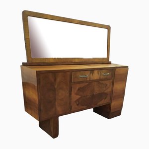 Italian Art Deco Credenza in Walnut with Mirrors-RAQ-1375093