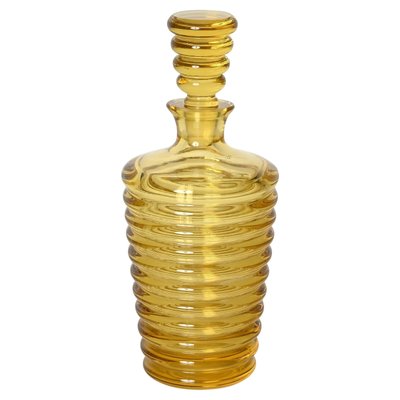 Italian Art Deco Decorative Bottle in Yellow Murano Blown Glass, 1930s-JDR-2032984